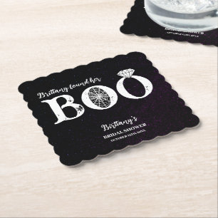 Sie fand ihren Boo schwarze Halloween-Brautjungfer Untersetzer