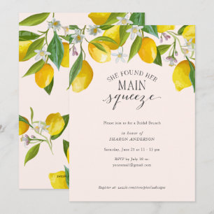 Sie fand ihren Hauptpresse, Lemon Bridal Brunch Einladung
