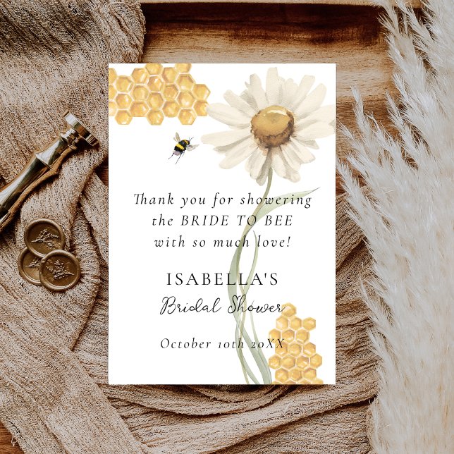 Sie fand ihren Honig Personalisierte Bridal Shower Dankeskarte (Von Creator hochgeladen)