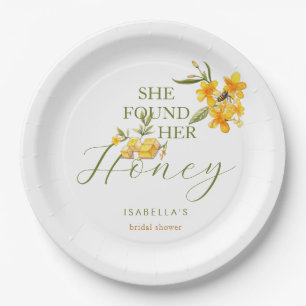 Sie fand ihren Honigbiene Floral Braut- Dusche Pappteller