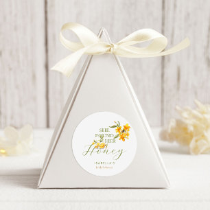 Sie fand ihren Honigbiene Floral Braut- Dusche Runder Aufkleber
