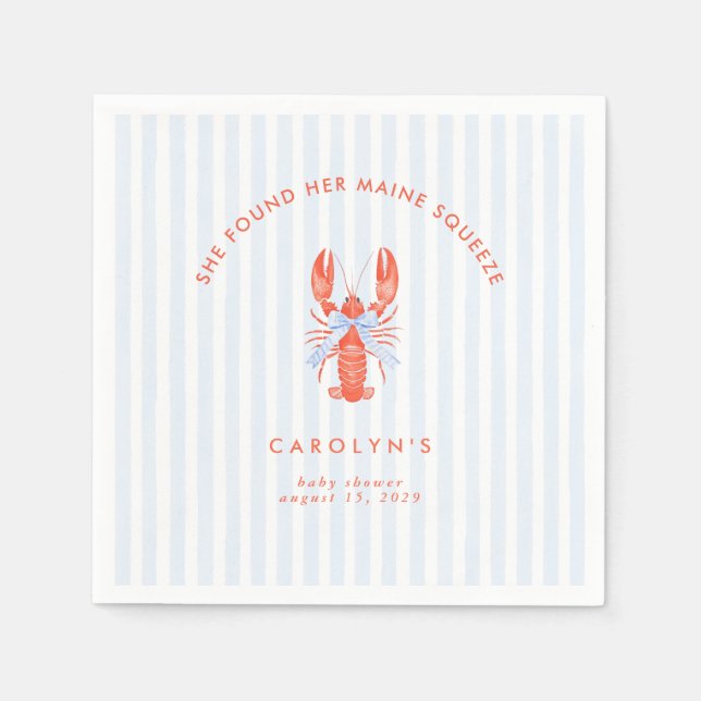 Sie fand ihren Mainsqueeze Coastal Hummer Serviette (Vorderseite)