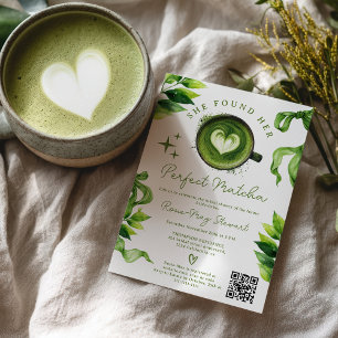 Sie fand ihren perfekten Matcha-Grüntee-Qr-Braut-  Einladung