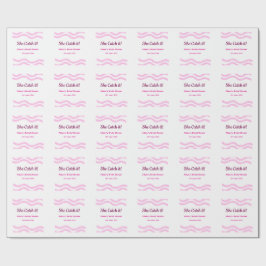 Sie fängt es rosa Spiralfarbenlinien bridal Geschenkpapier
