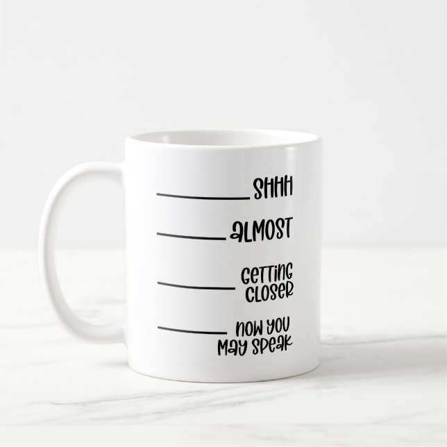 Sie fast Naher, jetzt können Sie sprechen lustig Kaffeetasse (Links)