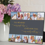 Sie fehlen Gedicht Gray Remembrance Multi-Foto Fotoplatte<br><div class="desc">Personalisierte Gedenktafel mit liebevoller Foto in moderner Typografie und eleganter Kalligrafie. Die Fotovorlage ist für Sie Set, um Ihre Bilder, die in quadratisch / instagram-Format angezeigt werden, in zwei Reihen von fünf, grenzt an die langen Kanten und Rahmen der Gedenkquote. Die Formulierung lautet: "Sie werden jeden Single verpasst; Sie lieben...</div>