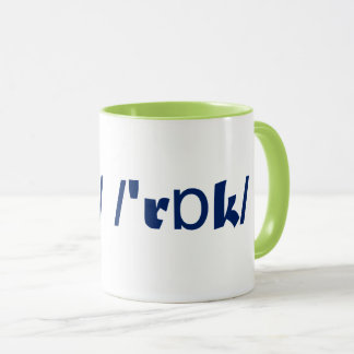 "Sie Felsen" in der Phonetik-Kaffee-Tasse Tasse