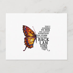 Sie flüsterten ihr, du kannst dem Sturm nicht stan Postkarte
