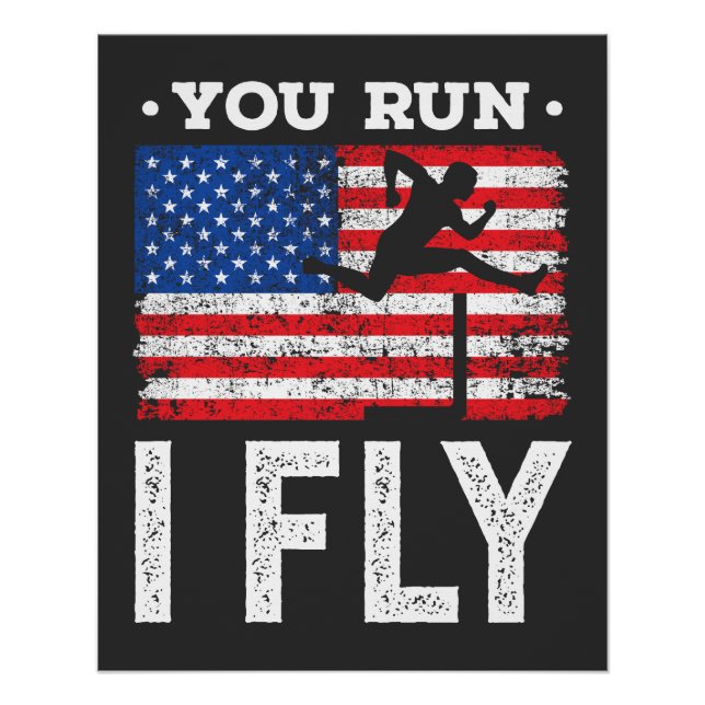 Sie führen I Fly Hurdles Track und Field Poster (Vorderseite)