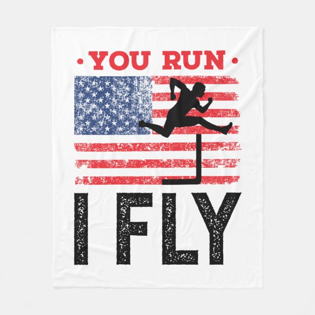 Sie führen I Fly Track und Field Hurdles Hurdler Fleecedecke (Vorderseite)