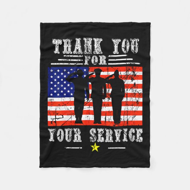 Sie für Ihre Dienste Patriotic - Veterans Day for Fleecedecke (Vorderseite)