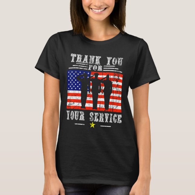 Sie für Ihre Dienste Patriotic - Veterans Day for T-Shirt (Vorderseite)