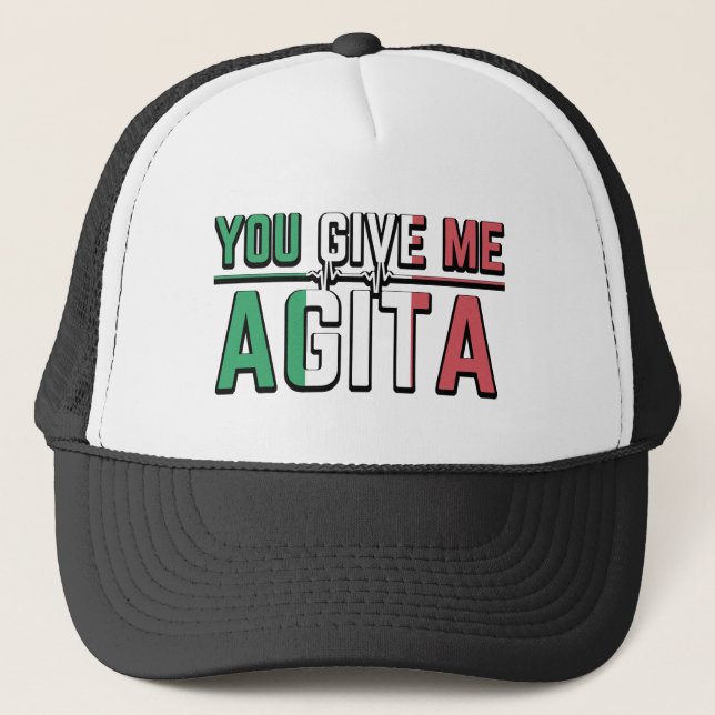 Sie geben mir Agita|Stunad und Agita Spaß Geschenk Truckerkappe (Vorderseite)