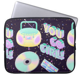 Sie gehen Mädchen im Stil der 90er Laptopschutzhülle