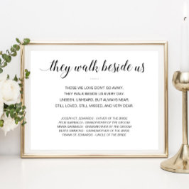 Sie gehen neben uns Gedenkgedicht-Namen Hochzeit Poster
