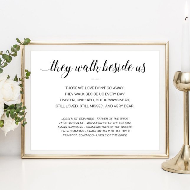 Sie gehen neben uns Gedenkgedicht-Namen Hochzeit Poster (Von Creator hochgeladen)