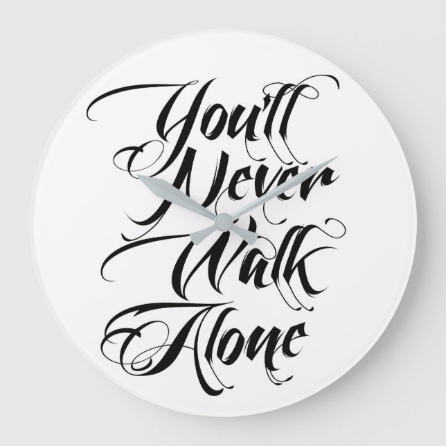 Sie gehen nie alleinuhr YNWA Große Wanduhr (Vorderseite)