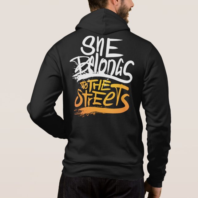 Sie gehört zu den Straßen, Nur ein Ort Hoodie (Rückseite)