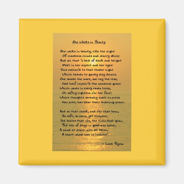 Sie geht in Beauty/Cape May Sunset Square Magnet (Vorne)