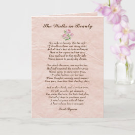 Sie geht in Beauty Lord Byron Liebe Gedicht Card Karte