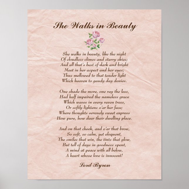 Sie geht in Beauty Lord Byron Liebe Poster (Vorne)