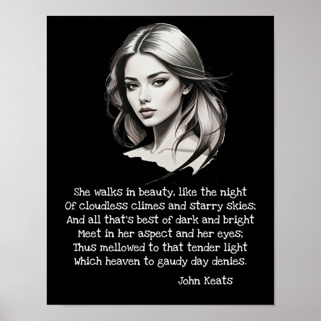 Sie geht in Schönheit Poster (Vorne)