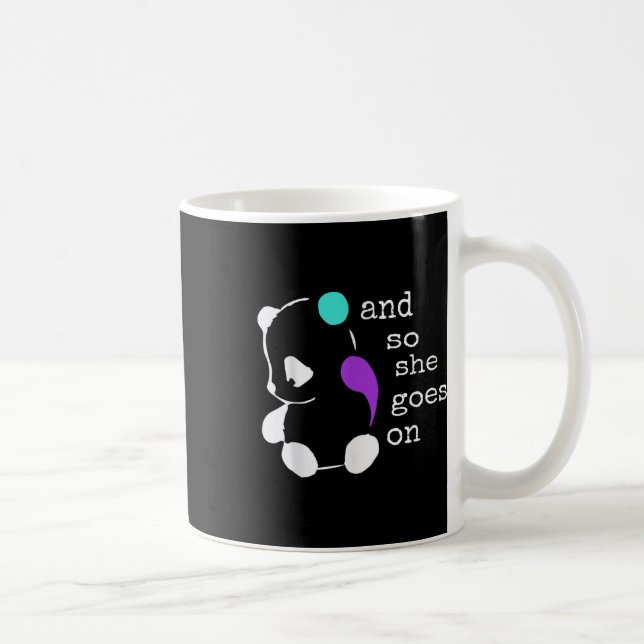 Sie geht weiter - Semicolon Gift Suicide Preventio Kaffeetasse (Rechts)