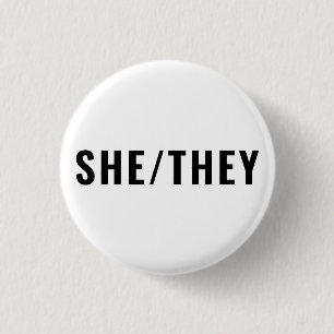 Sie Geschlecht Pronouns Schwarzweiß einfach Button