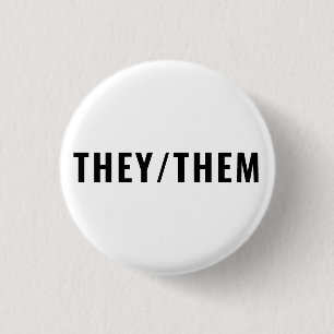Sie Geschlecht Pronouns Schwarzweiß einfach Button