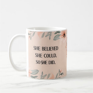 Sie glaubte an minimalistische Wildblumen zur Tass Kaffeetasse