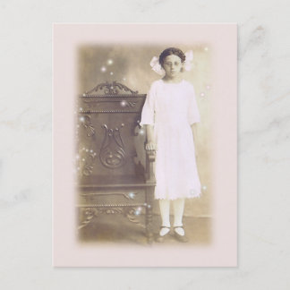 Sie glaubte an Vintage Kunst im Foto Postkarte