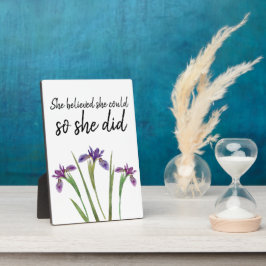 Sie glaubte, dass sie Blume in Aquarelltönen Lila  Fotoplatte