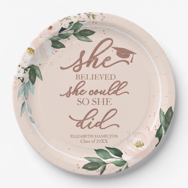 Sie glaubte, dass sie das Party "Grand Paper" Pappteller (Vorderseite)