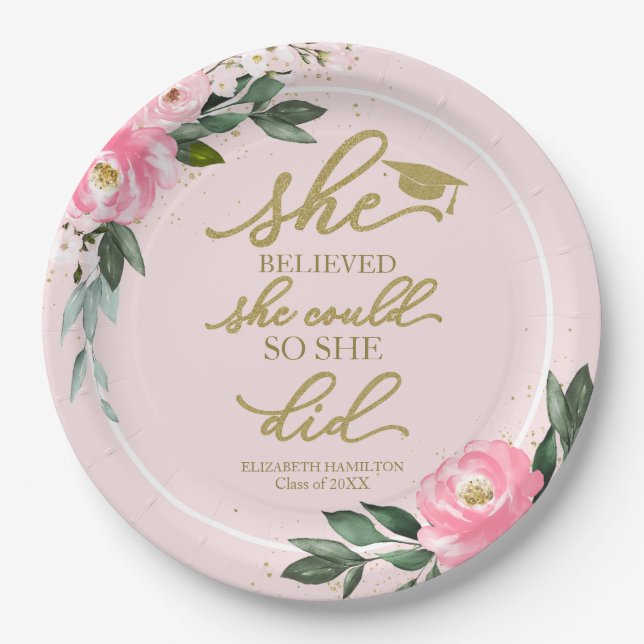 Sie glaubte, dass sie es schaffen könnte, also tat pappteller (Vorderseite)