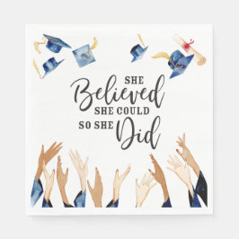 Sie glaubte, dass sie Graduierungsklappen machen k Serviette