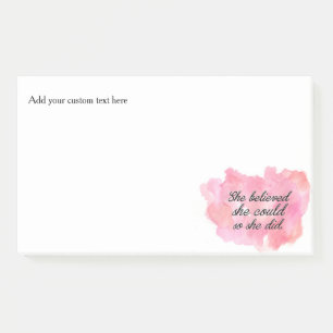 Sie glaubte, dass sie könnte, also sie - post-it klebezettel