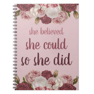 Sie glaubte, dass sie so Rose Gold Floral Notizblock