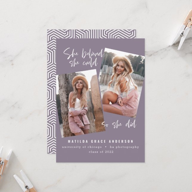 Sie glaubte, sie könne es, also tat sie Abschluss (Vorderseite/Rückseite Beispiel)