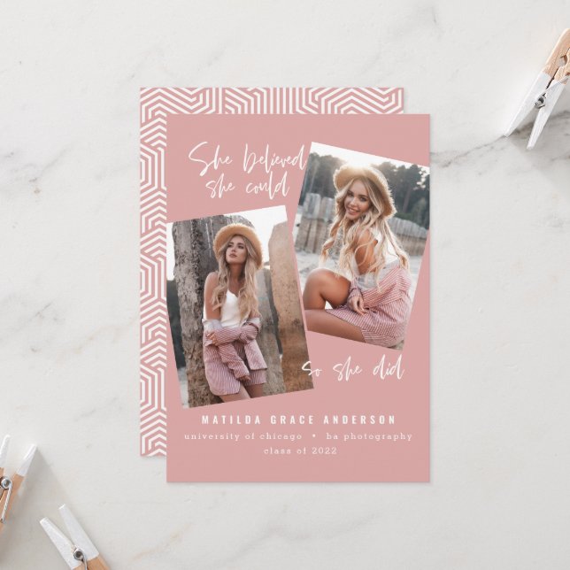 Sie glaubte, sie könne es, also tat sie Abschluss (Vorderseite/Rückseite Beispiel)