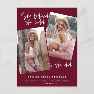 Sie glaubte, sie könne es schaffen, sodass sie Abs Postkarte