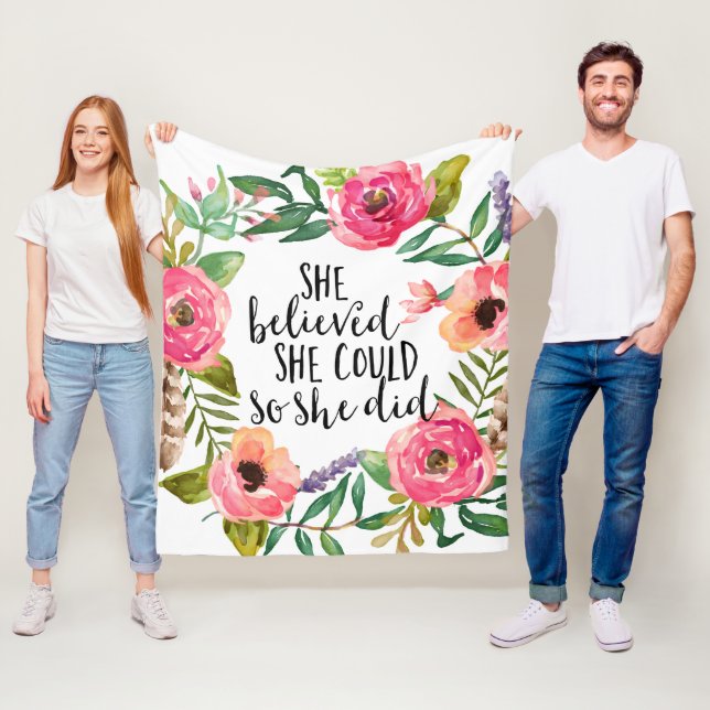 Sie glaubte, sie könne es tun, also glaubte sie fleecedecke (Beispiel)