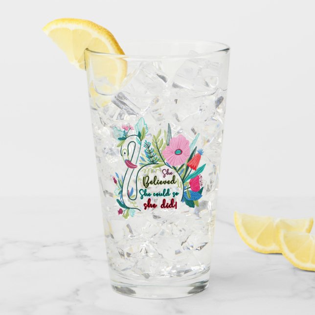 Sie glaubte, sie könnte also mit Blume schwänzen Glas (Vorderseite Ice)