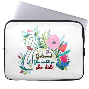 Sie glaubte, sie könnte also mit Blume schwänzen Laptopschutzhülle