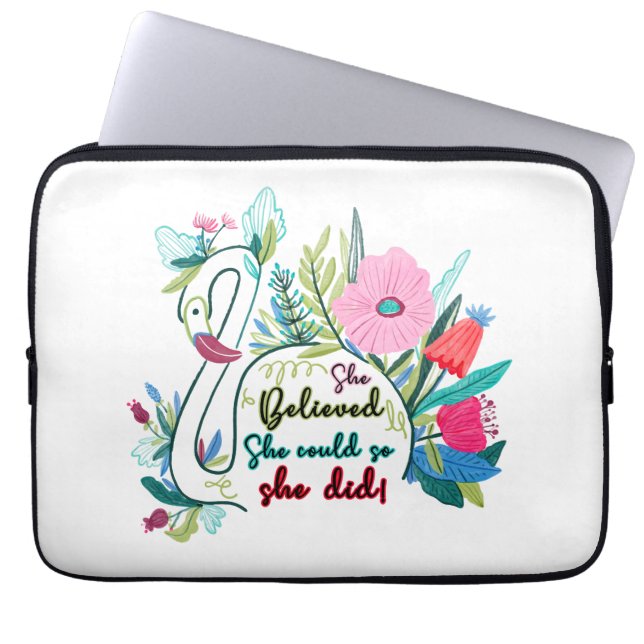 Sie glaubte, sie könnte also mit Blume schwänzen Laptopschutzhülle (Vorderseite)