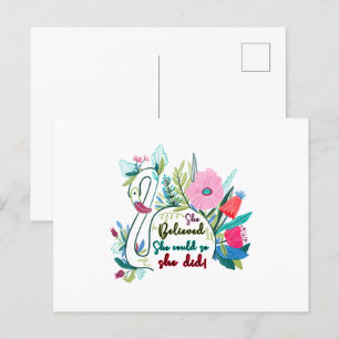 Sie glaubte, sie könnte also mit Blume schwänzen Postkarte