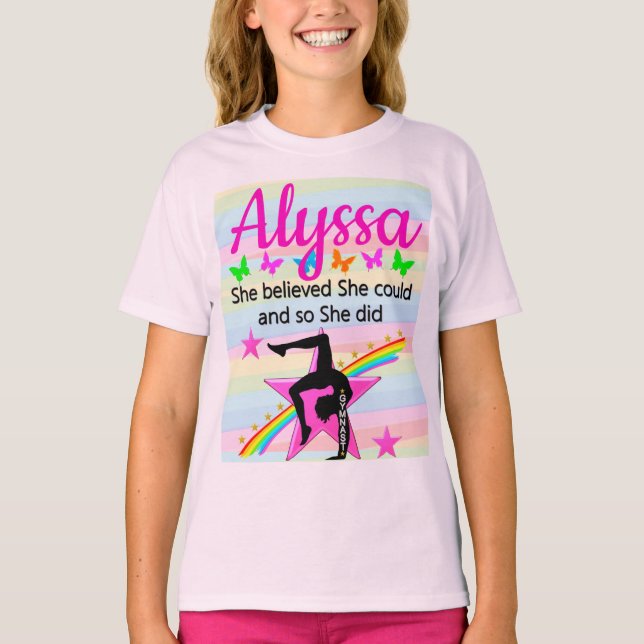 SIE GLAUBTE, SIE KÖNNTE GYMNAST DESIGN T-Shirt (Vorderseite)
