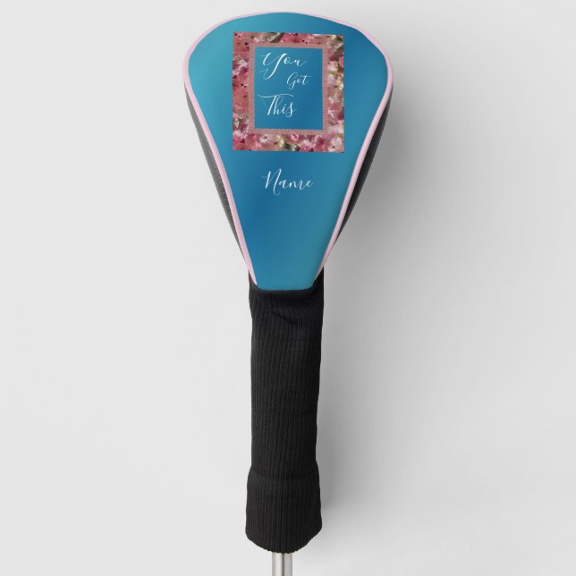 Sie Got diese rosa Frühlingsblüten Inspiration Golf Headcover (Vorderseite)