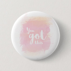 Sie got diese rosa Kalligraphiewasserfarbe Button
