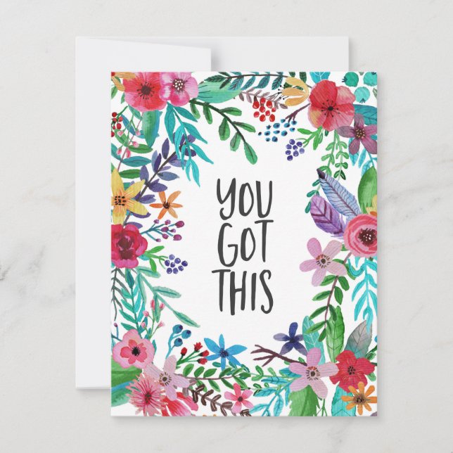 Sie Got dieses boho florale inspirierende Zitat Mitteilungskarte (Vorderseite)
