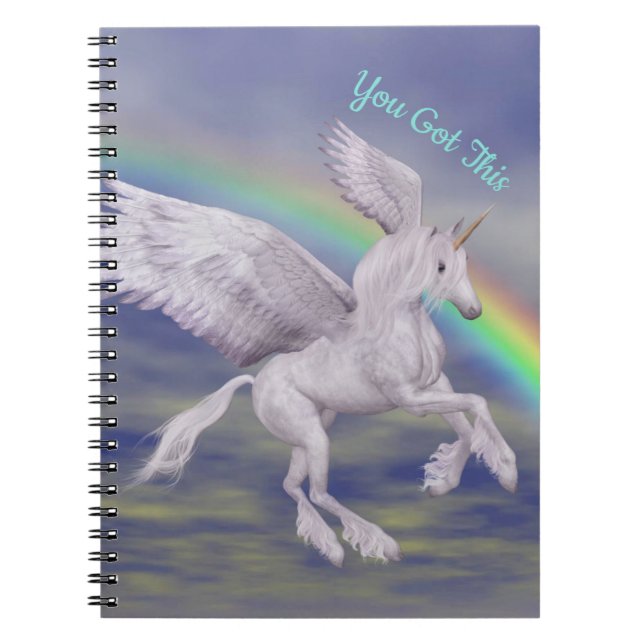 Sie Got dieses fliegende Einhorn Regenbogen Inspir Notizblock (Vorderseite)